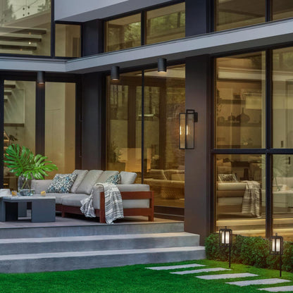 Silo Outdoor Flush Mount Ceiling Light in Outside Area.