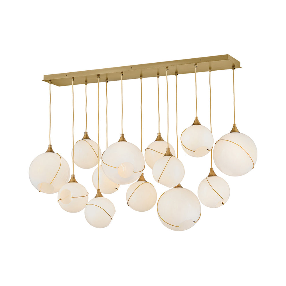 Skye Linear Pendant Light in Cased Opal Glass.