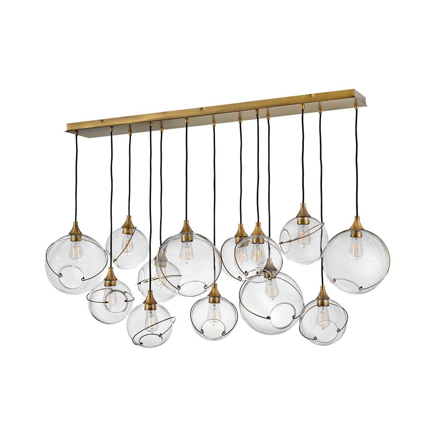Skye Linear Pendant Light in Clear Glass.