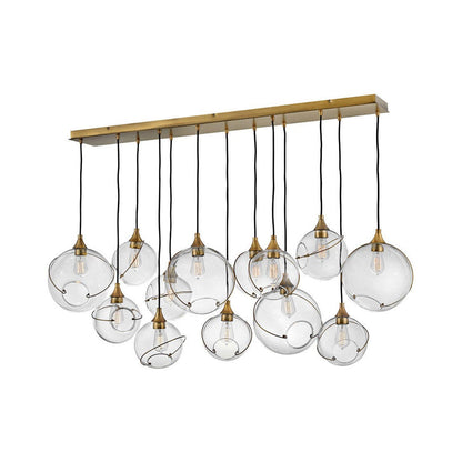 Skye Linear Pendant Light in Clear Glass.