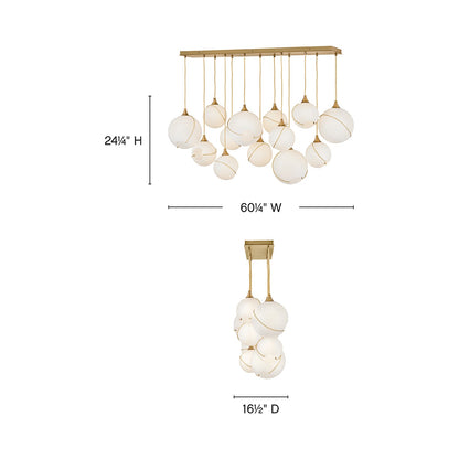 Skye Linear Pendant Light - line drawing.