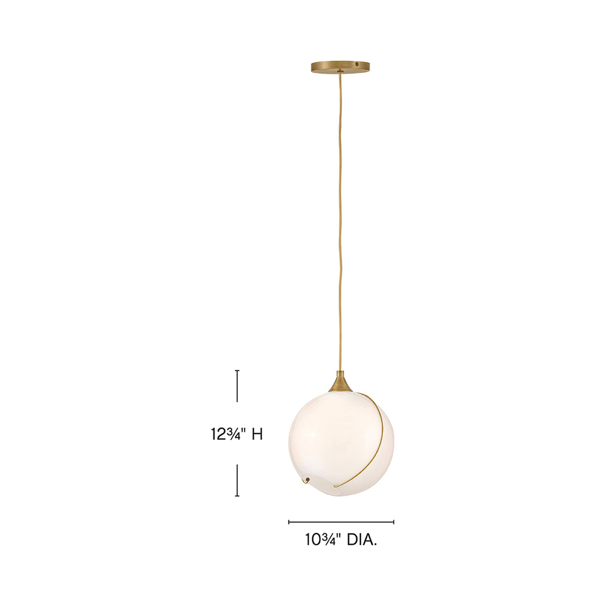 Skye Single Pendant Light - line drawing.