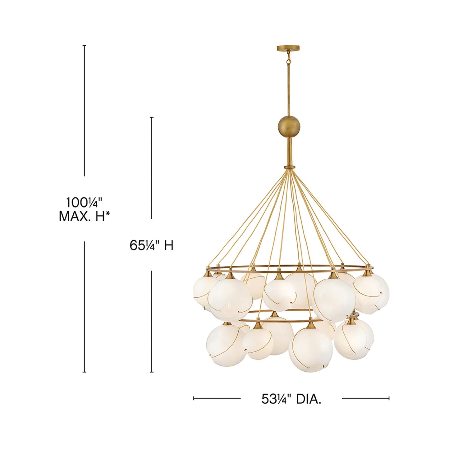 Skye Tier Chandelier - line drawing.