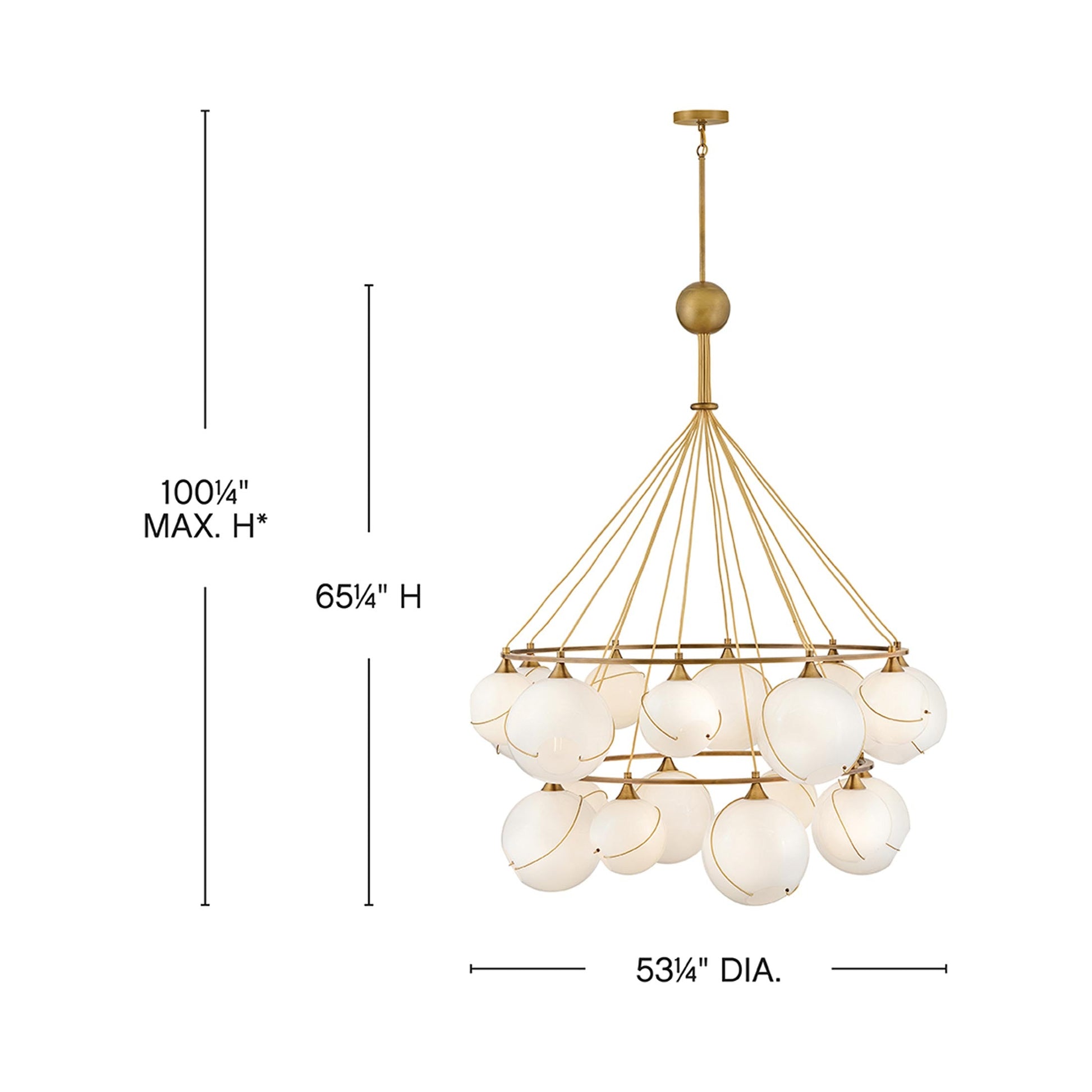 Skye Tier Chandelier - line drawing.