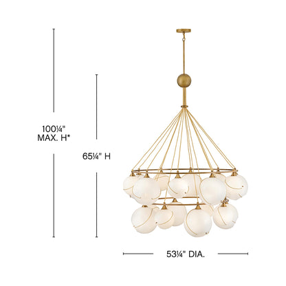 Skye Tier Chandelier - line drawing.