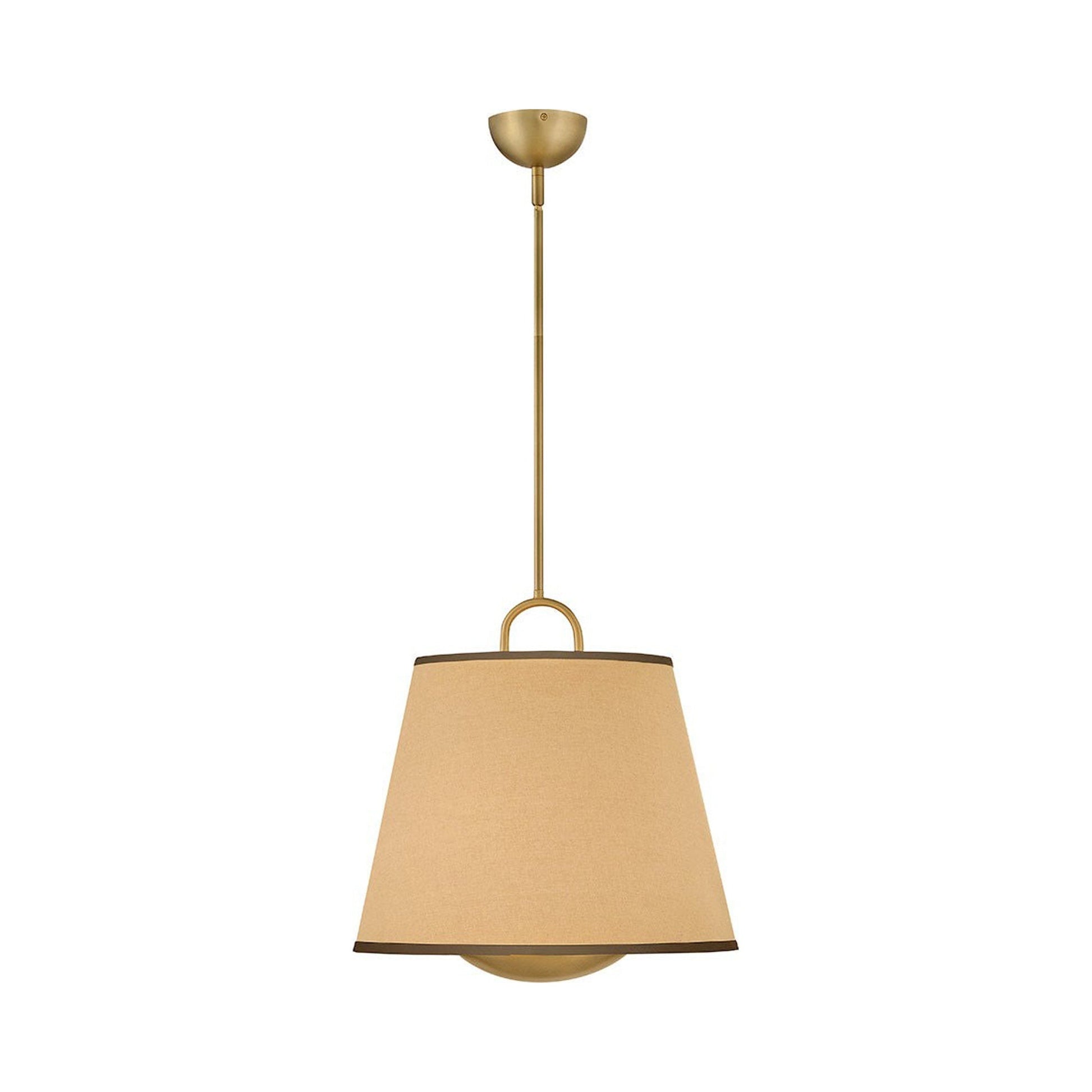 Sonia Pendant Light in Light Beige Fabric.