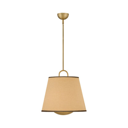 Sonia Pendant Light in Light Beige Fabric.