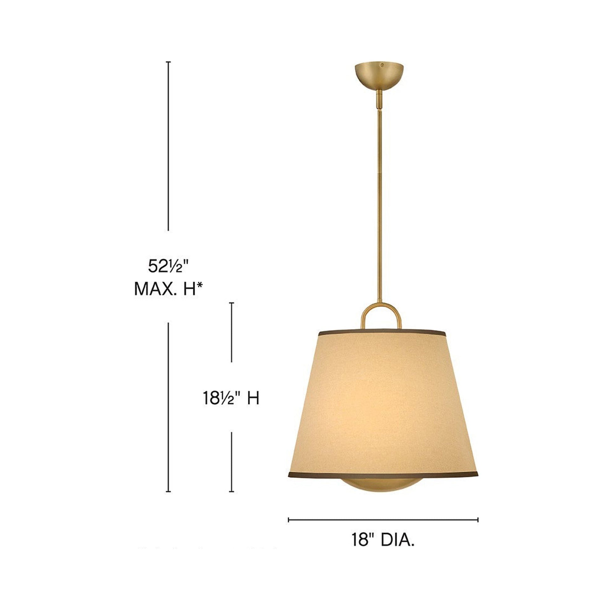 Sonia Pendant Light - line drawing.