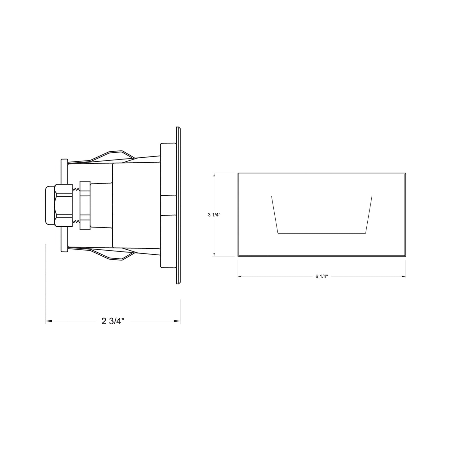 Sparta Dash 15344 Outdoor LED Step Light - line drawing.