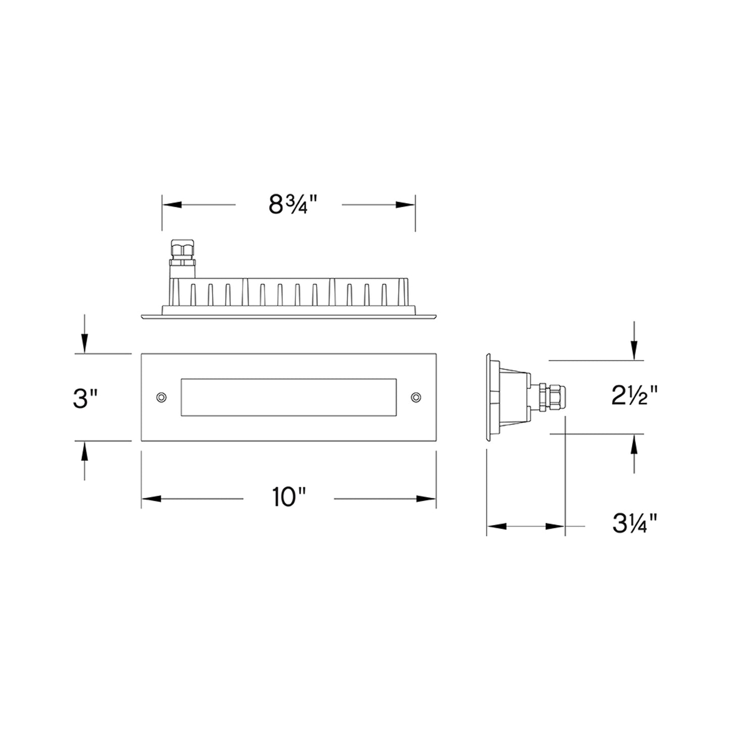 Sparta Dash 15345 Outdoor LED Step Light - line drawing.