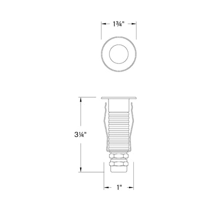 Sparta Dot Round Outdoor LED Inground Light - line drawing.