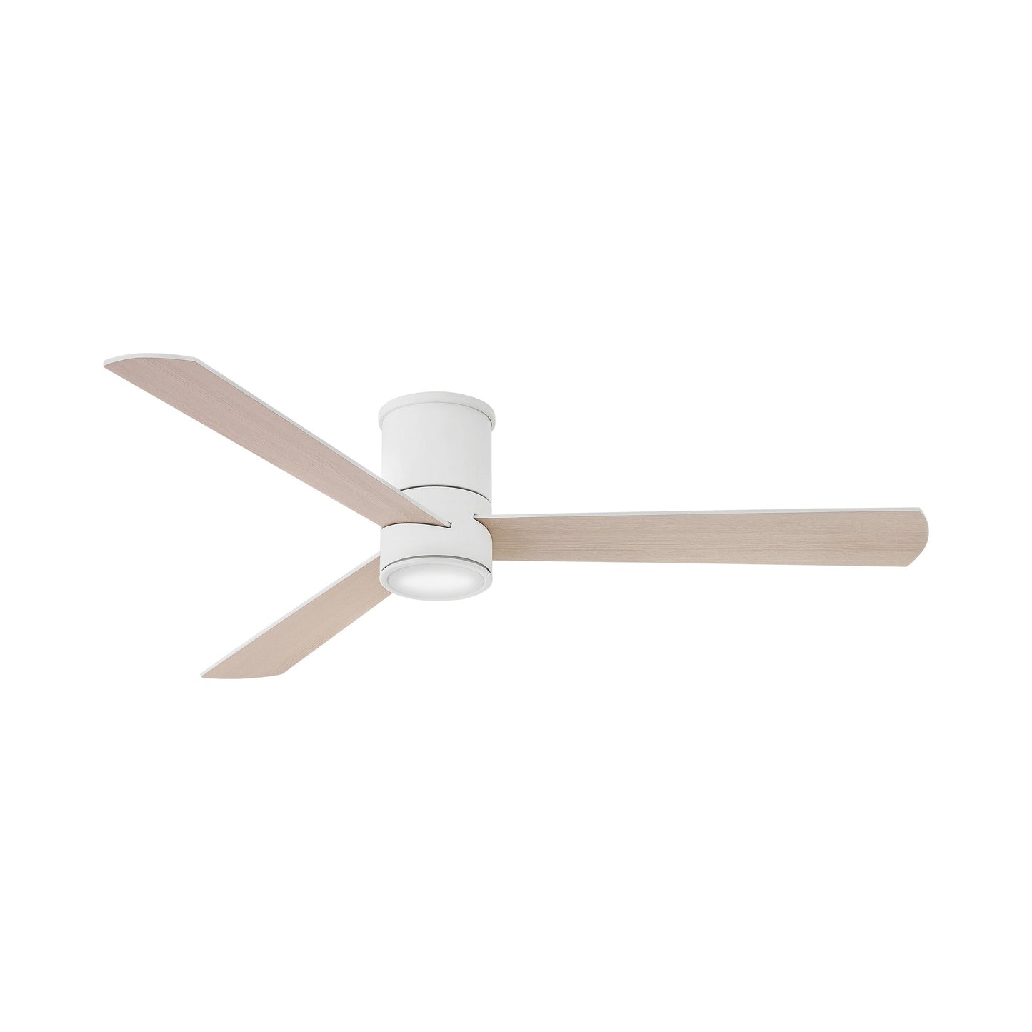 Speck Smart LED Flush Mount Ceiling Fan in Matte White.