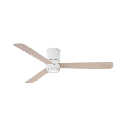 Speck Smart LED Flush Mount Ceiling Fan in Matte White.