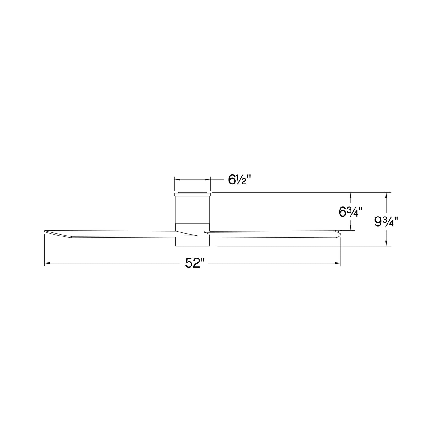 Speck Smart LED Flush Mount Ceiling Fan - line drawing.
