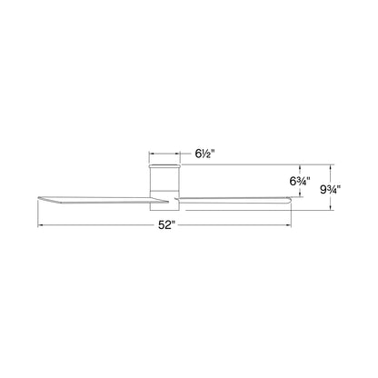 Speck Smart LED Flush Mount Ceiling Fan - line drawing.