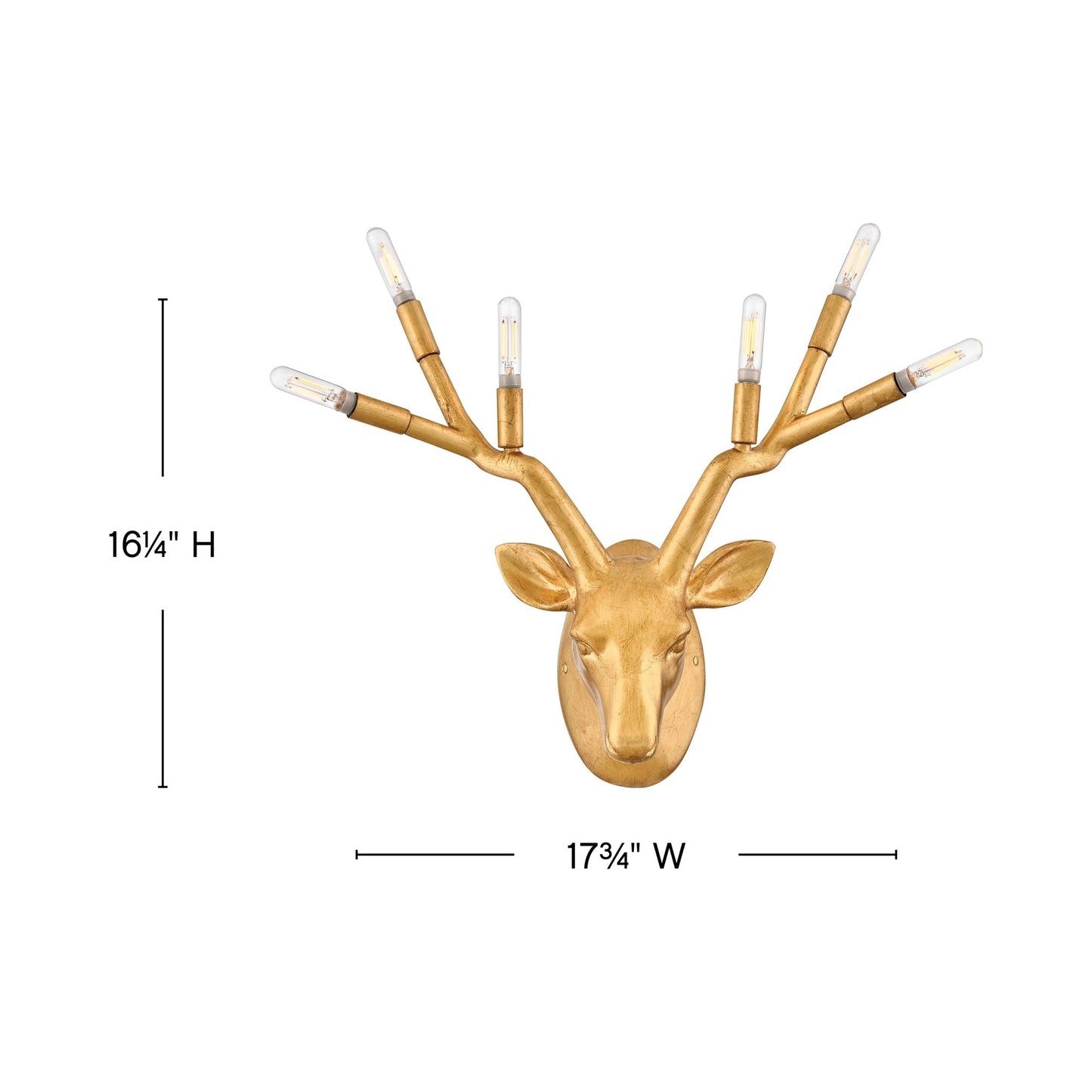 Stag Wall Light - line drawing.