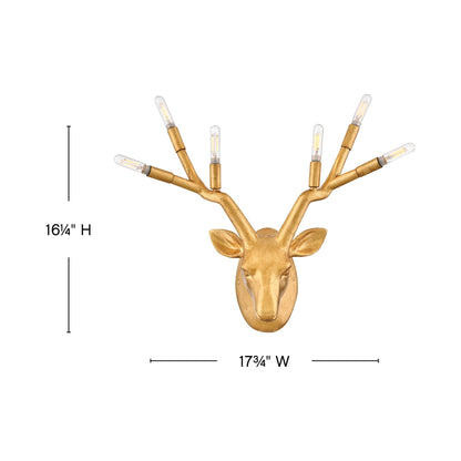 Stag Wall Light - line drawing.