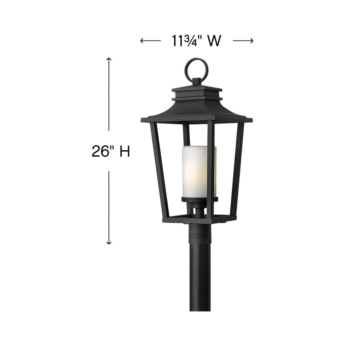 Sullivan Outdoor Post Light - line drawing.