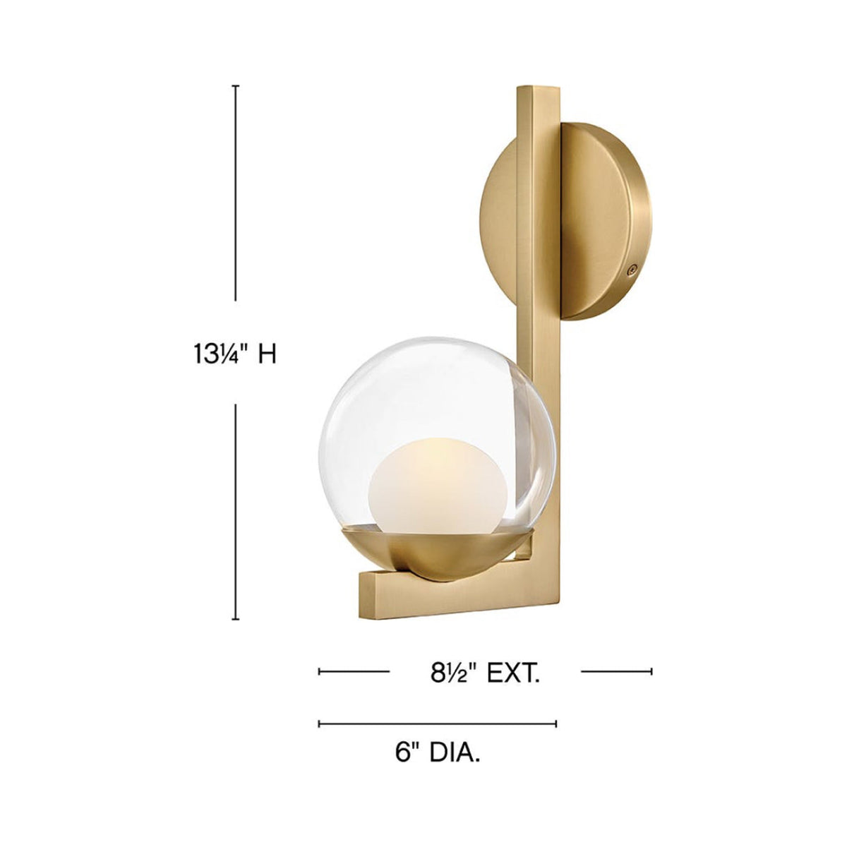 Sunni Bath Wall Light - line drawing.