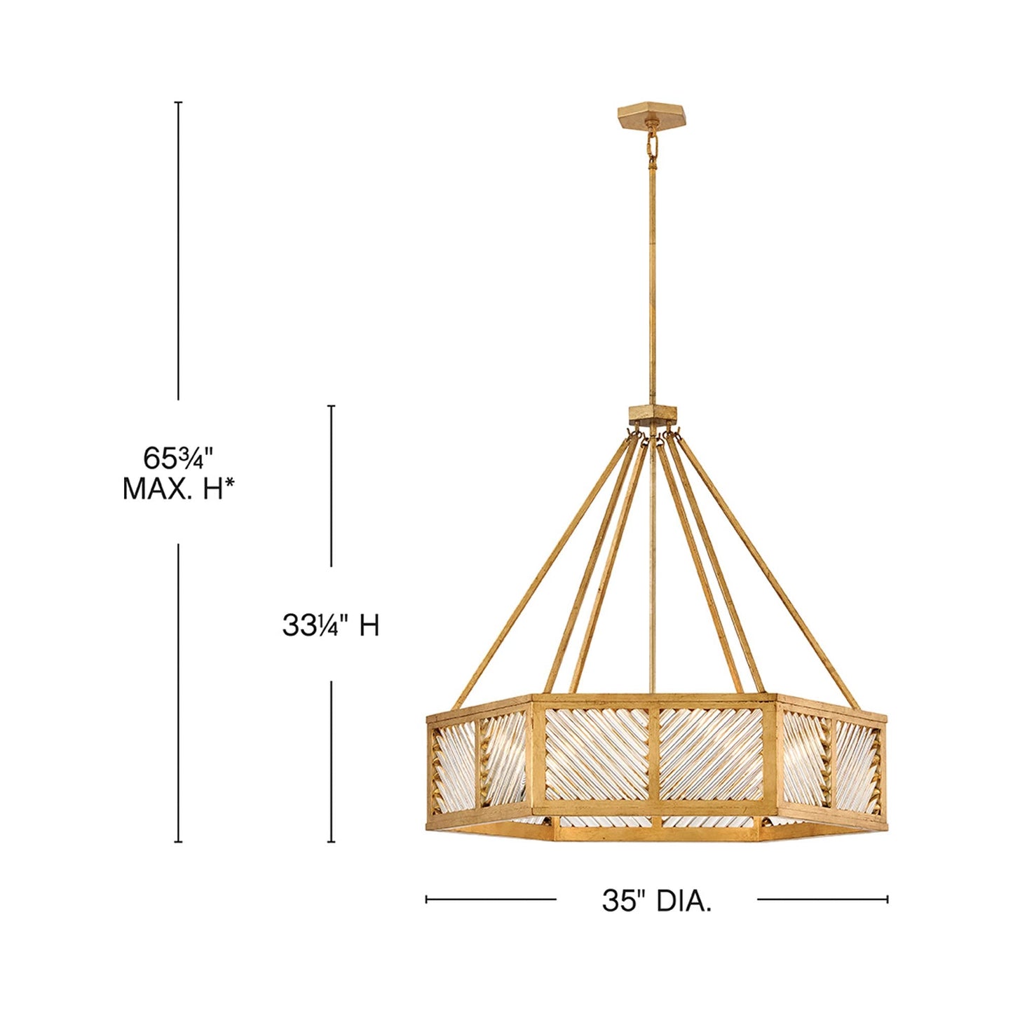 Sura Chandelier - line drawing.