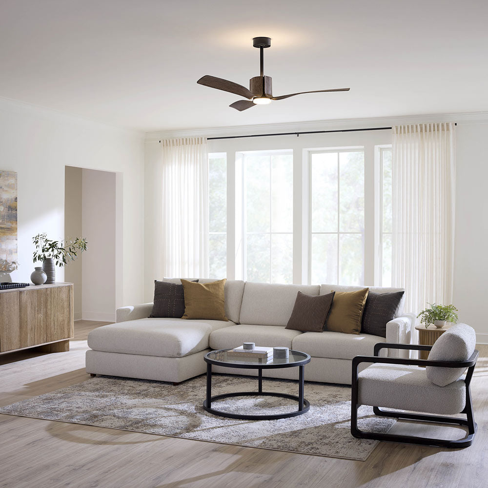 Sven Smart LED Ceiling Fan in living room.
