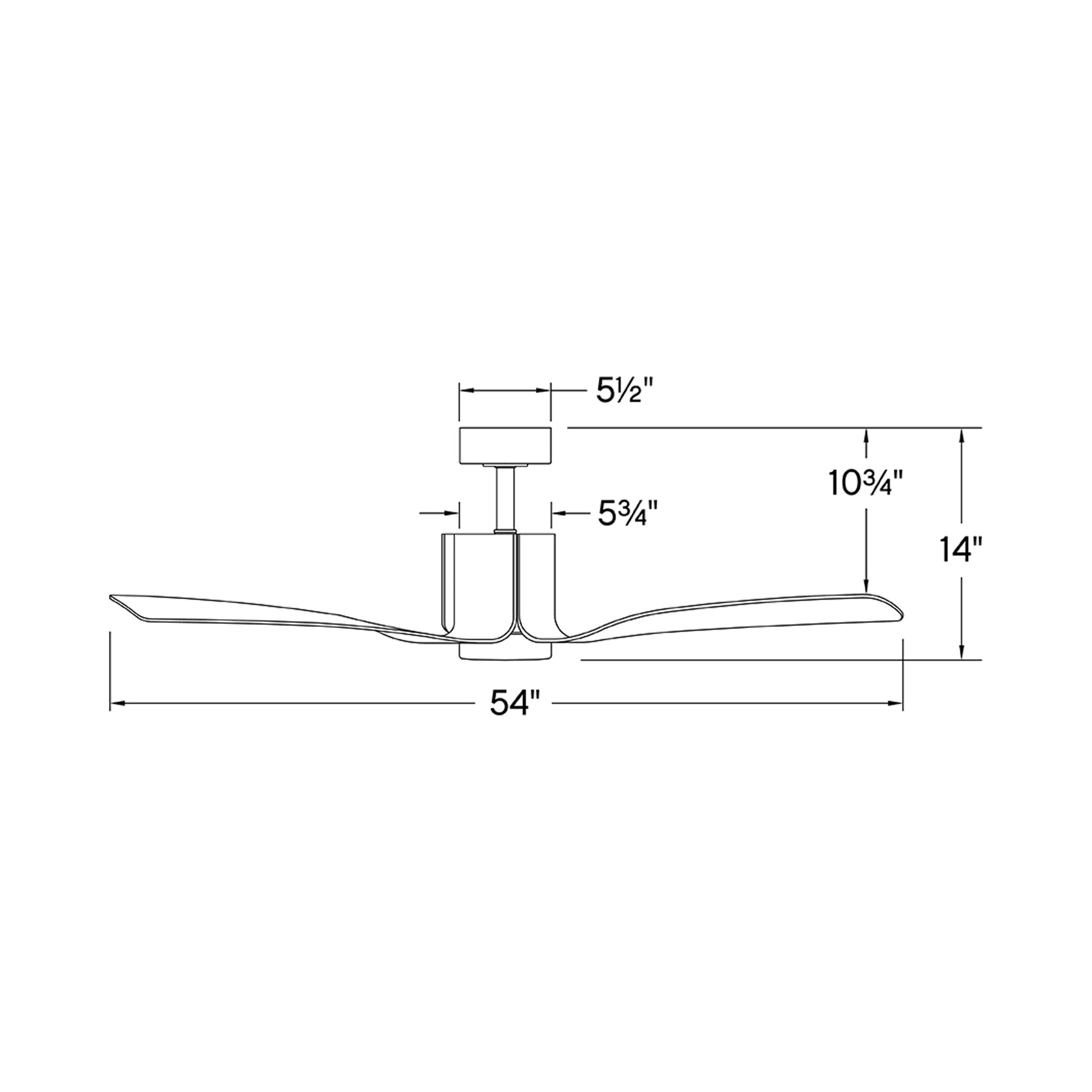 Sven Smart LED Ceiling Fan - line drawing.