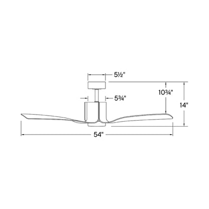Sven Smart LED Ceiling Fan - line drawing.