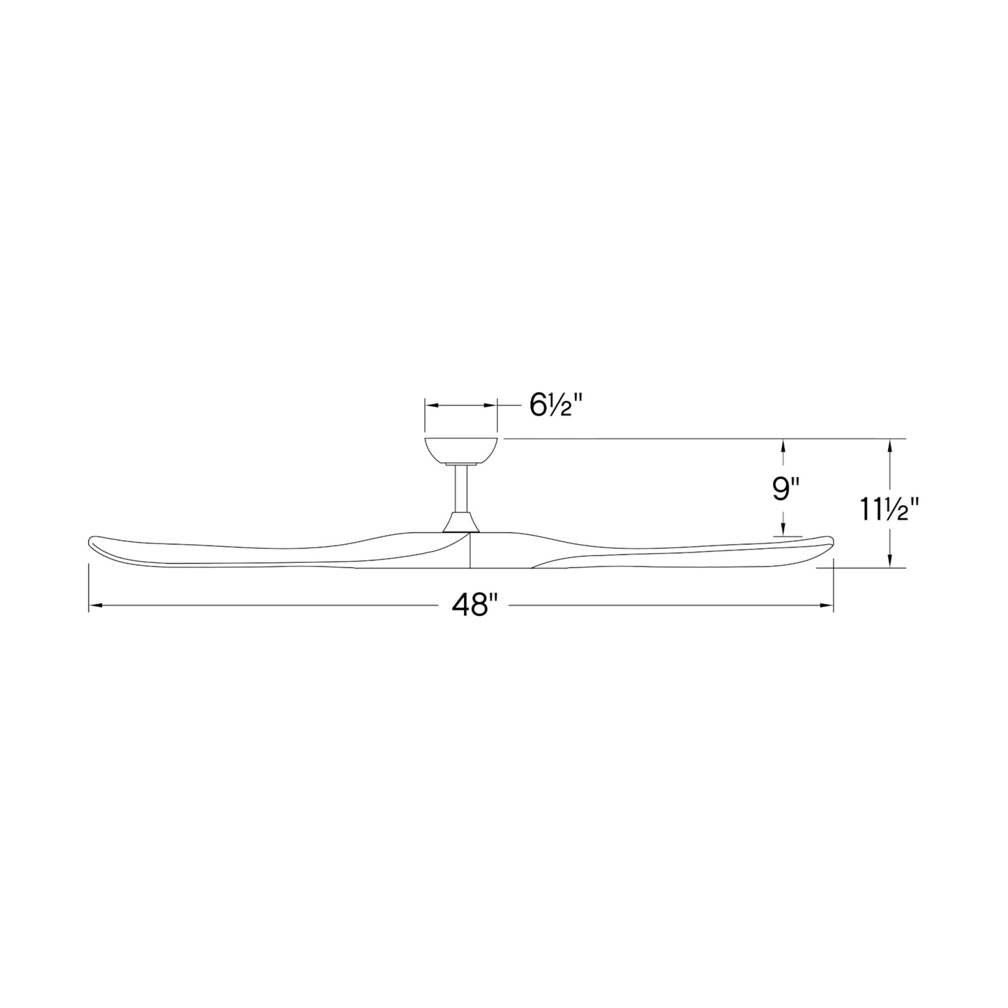 Swell Ceiling Fan - line drawing.