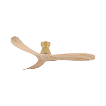 Swell Indoor / Outdoor Flush Mount Ceiling Fan in Heritage Brass.