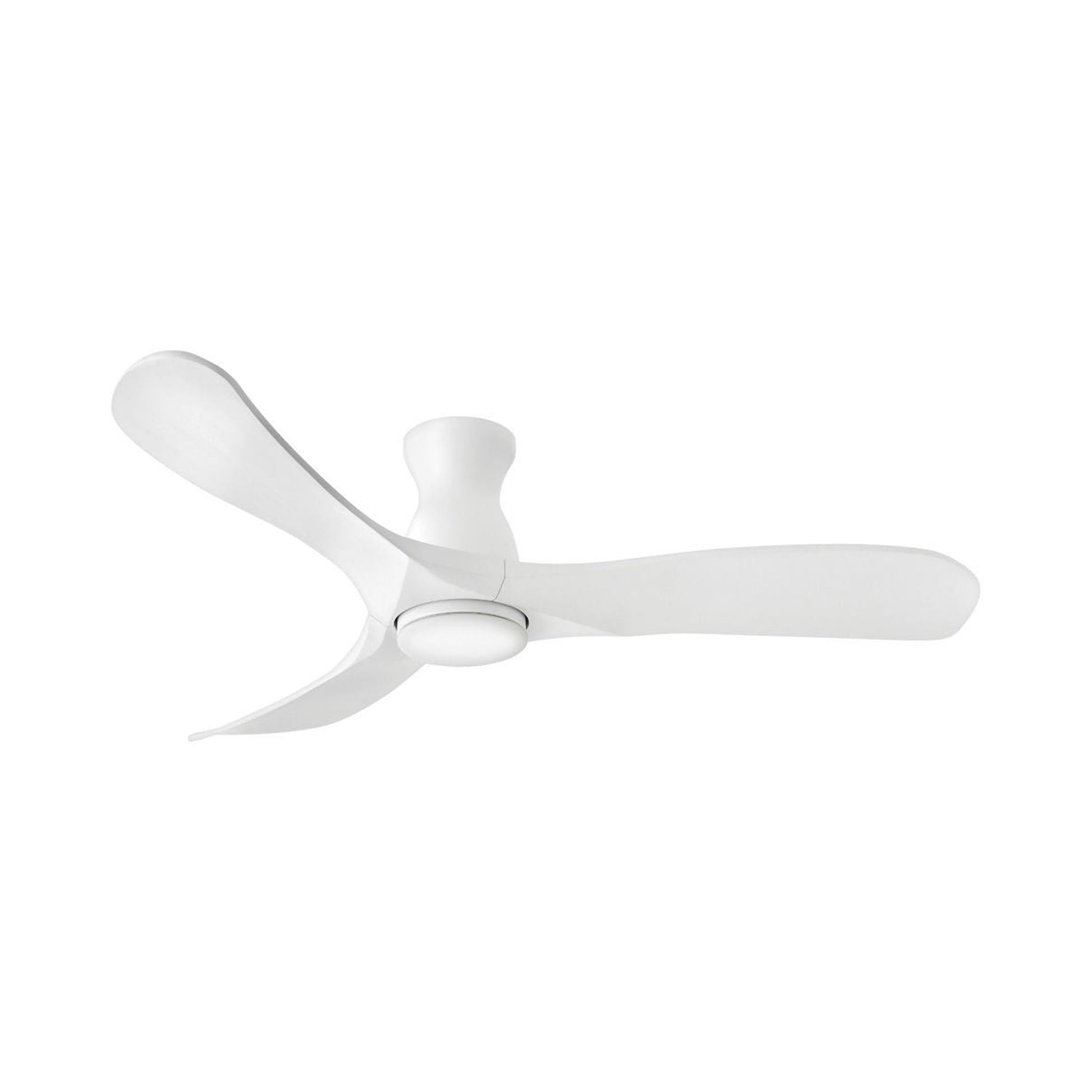 Swell LED Flush Mount Ceiling Fan in Matte White.