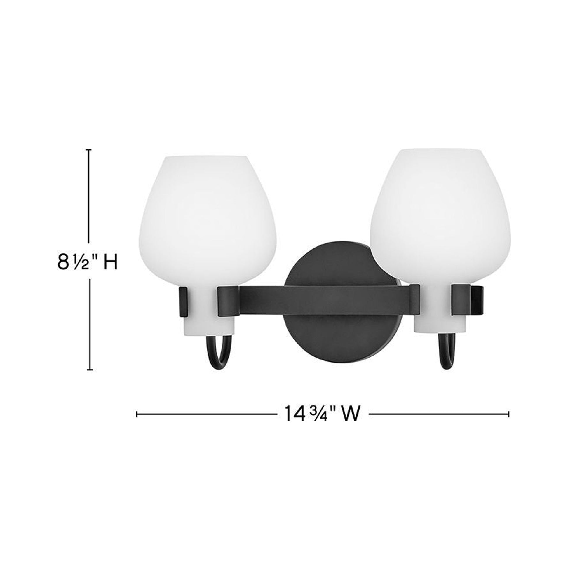 Sylvie Bath Vanity Light - line drawing.