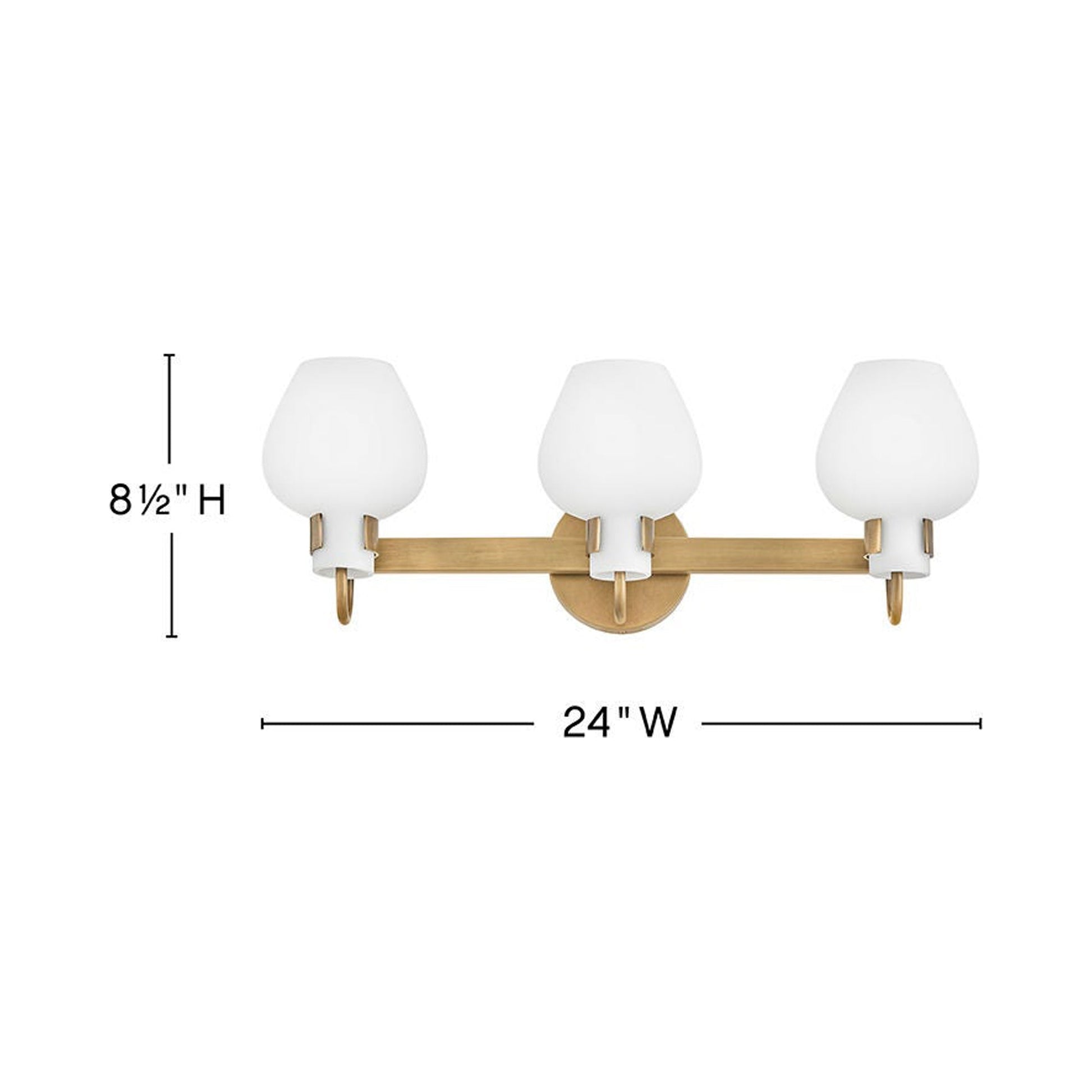 Sylvie Bath Vanity Light - line drawing.