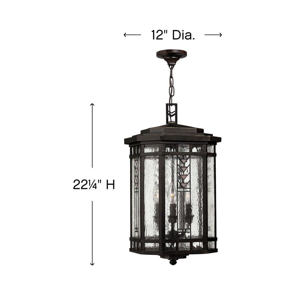 Tahoe Outdoor Pendant Light - line drawing.