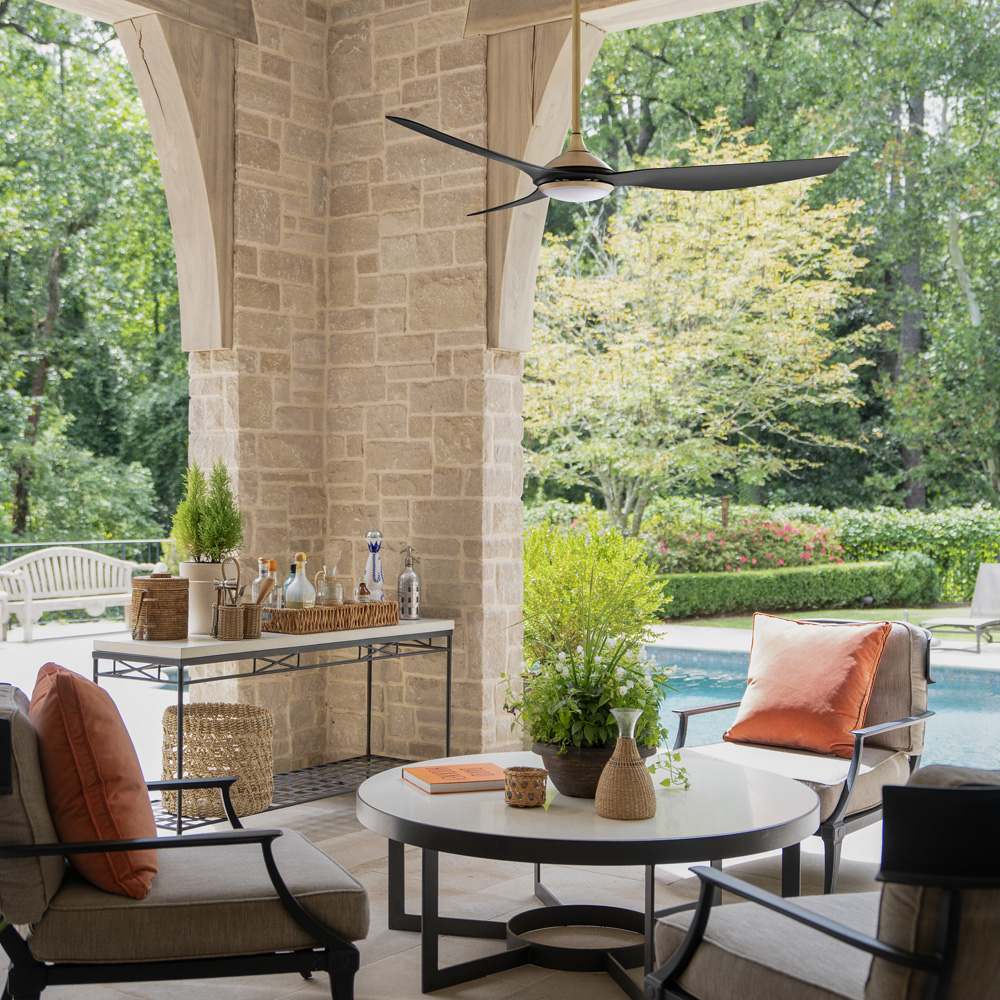 Talan Smart LED Ceiling Fan in garden.