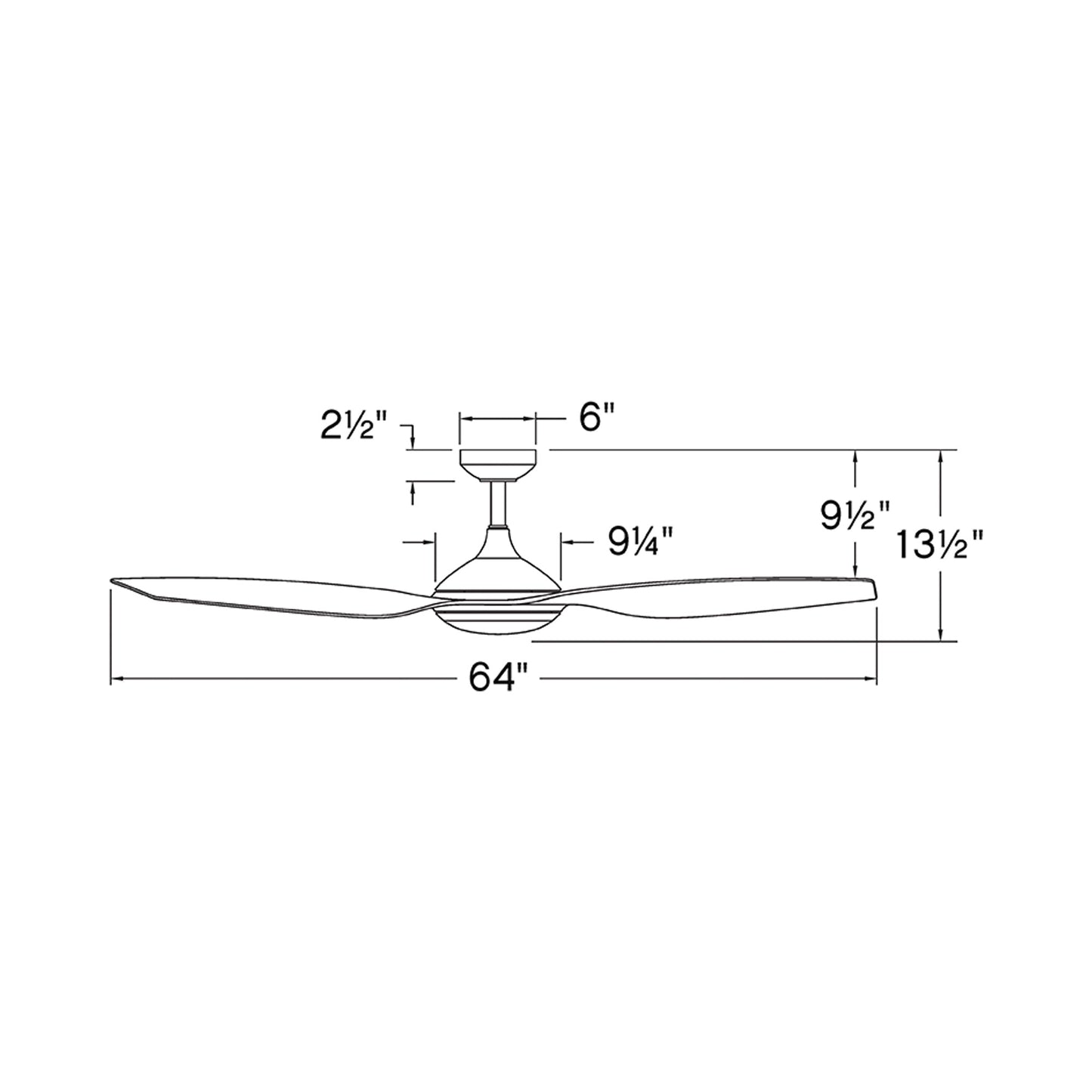 Talan Smart LED Ceiling Fan - line drawing.