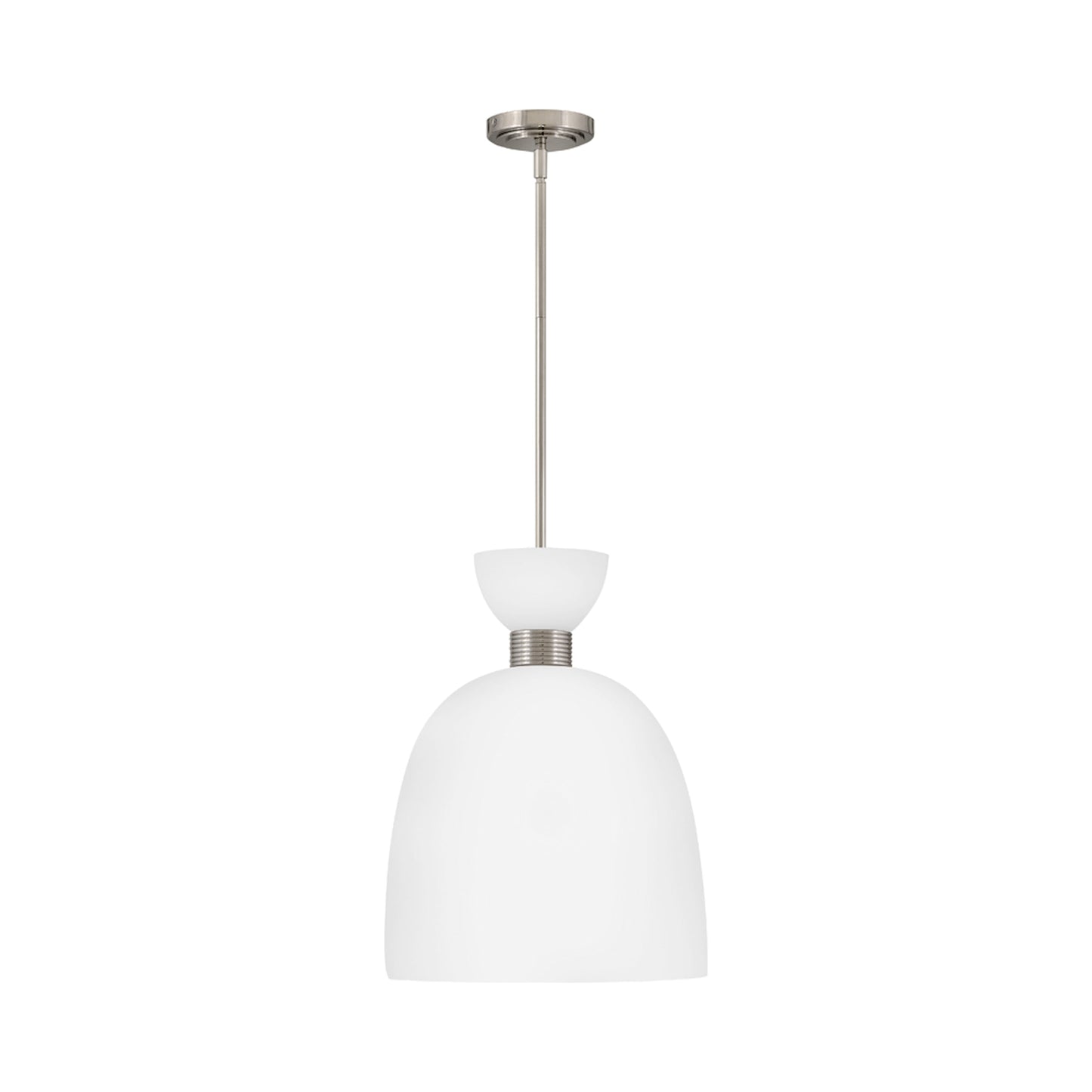 Tallulah Pendant Light in Polished Nickel.