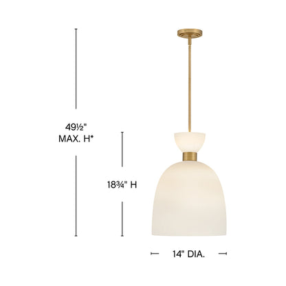Tallulah Pendant Light - line drawing.
