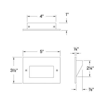 Taper LED Deck Light - line drawing.