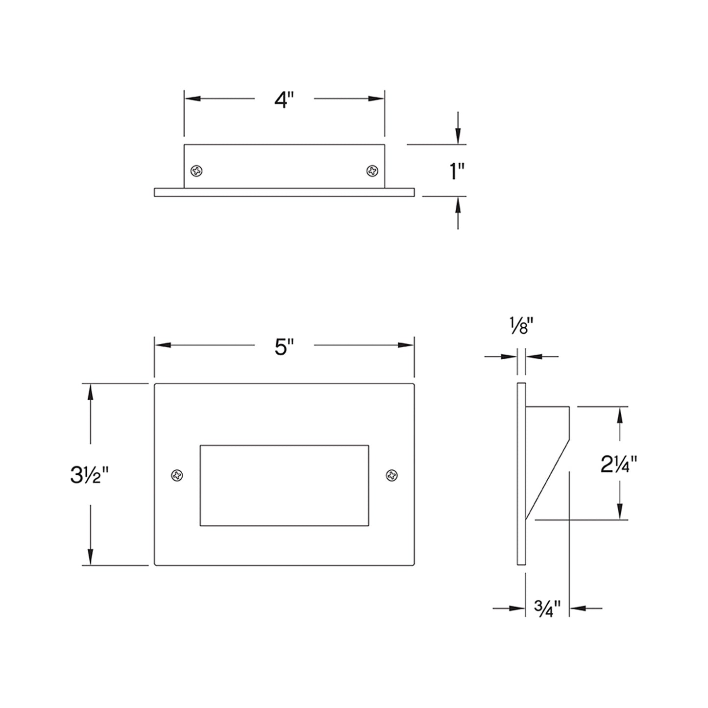 Taper Outdoor LED Step Light - line drawing.