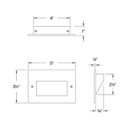 Taper Outdoor LED Step Light - line drawing.