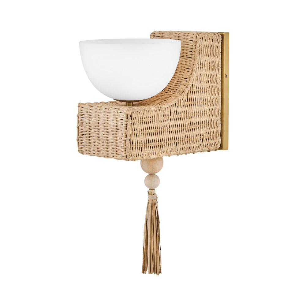 Thalia Bath Wall Light in Lacquered Brass.
