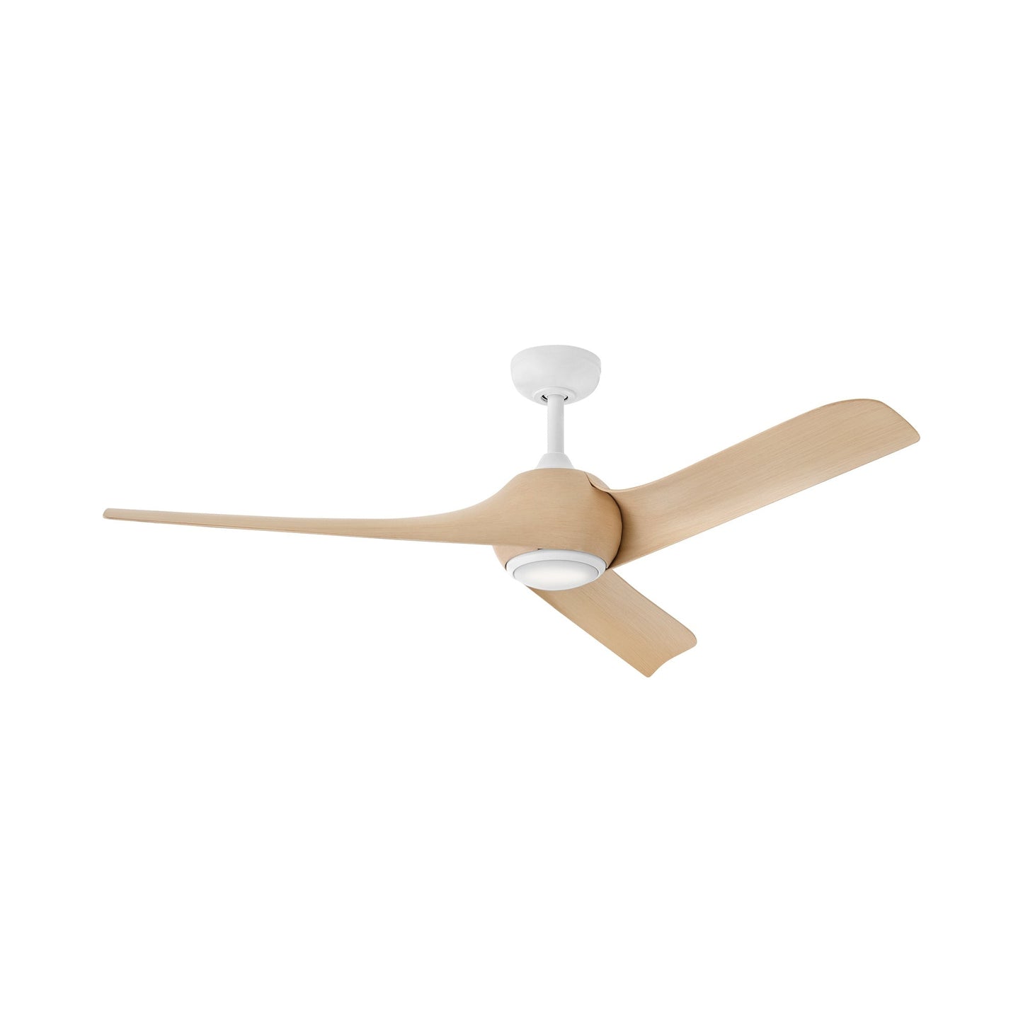 Tiburon LED Smart Ceiling Fan in Matte White/Natural.