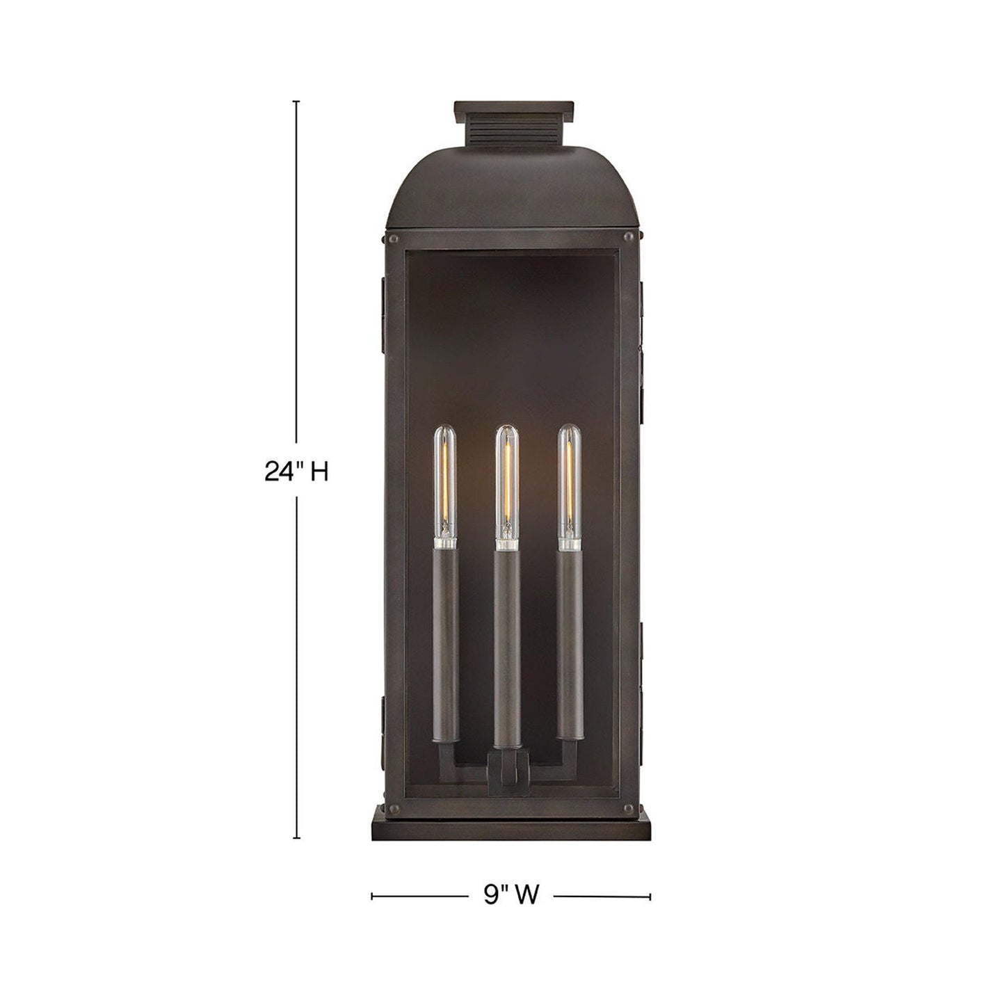 Tiverton Outdoor Wall Light - line drawing.