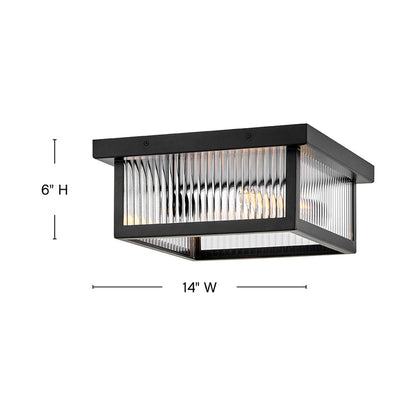 Torrent Outdoor Flush Mount Ceiling Light - line drawing.