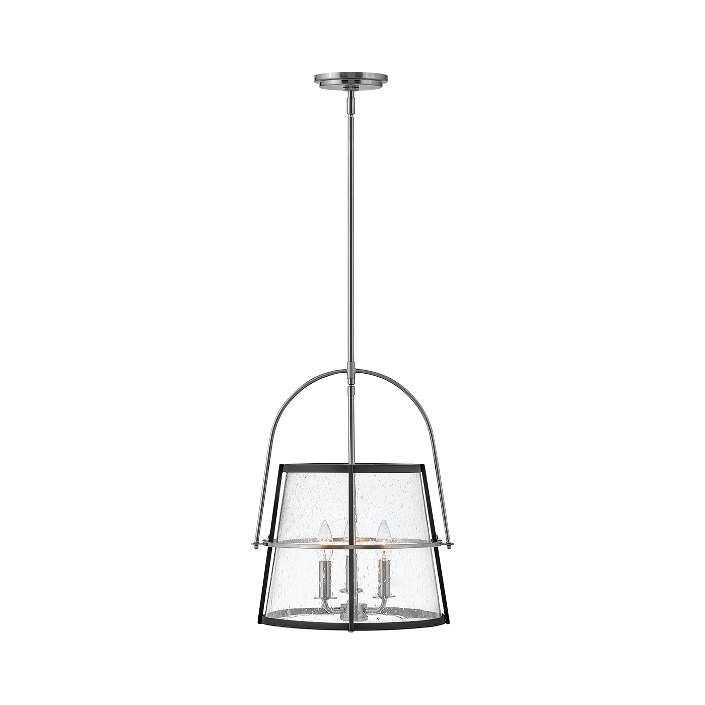 Tournon Pendant Light in Brushed Nickel/Black.