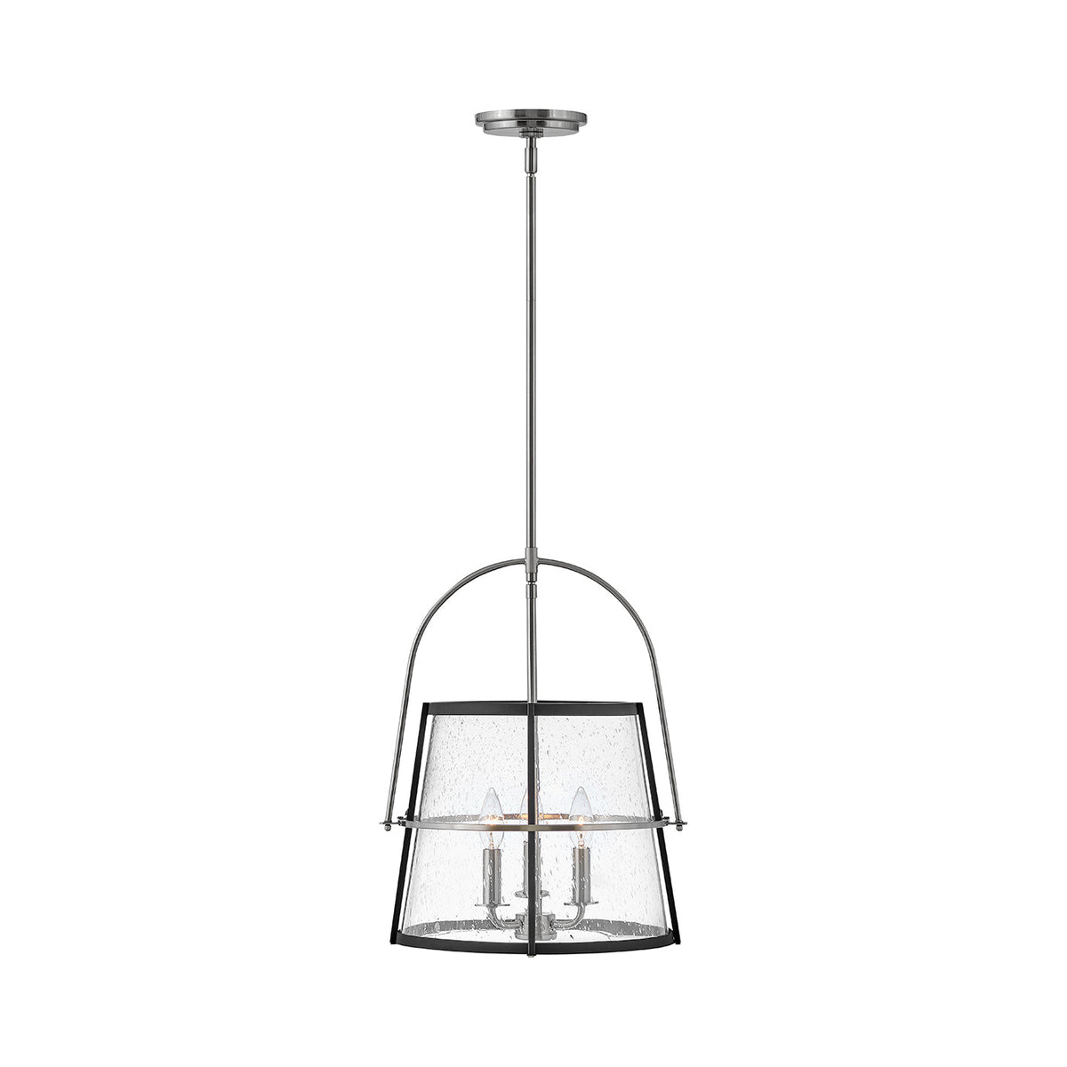 Tournon Pendant Light in Brushed Nickel/Black.