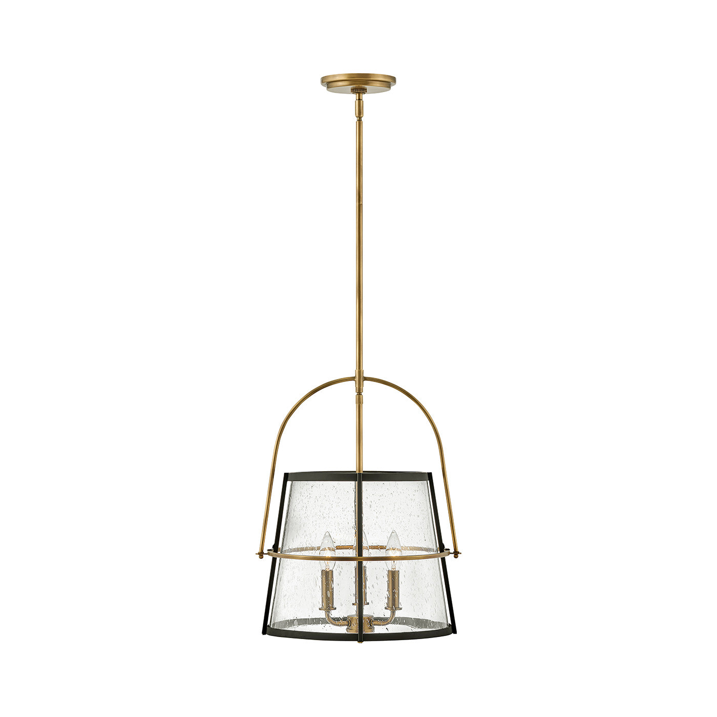 Tournon Pendant Light in Heritage Brass/Black.