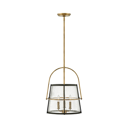 Tournon Pendant Light in Heritage Brass/Black.