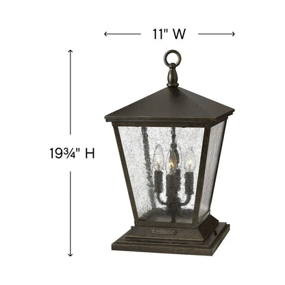 Trellis Outdoor Pier Mount Light - line drawing.