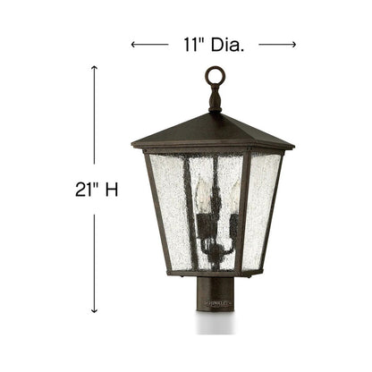 Trellis Outdoor Post Light - line drawing.